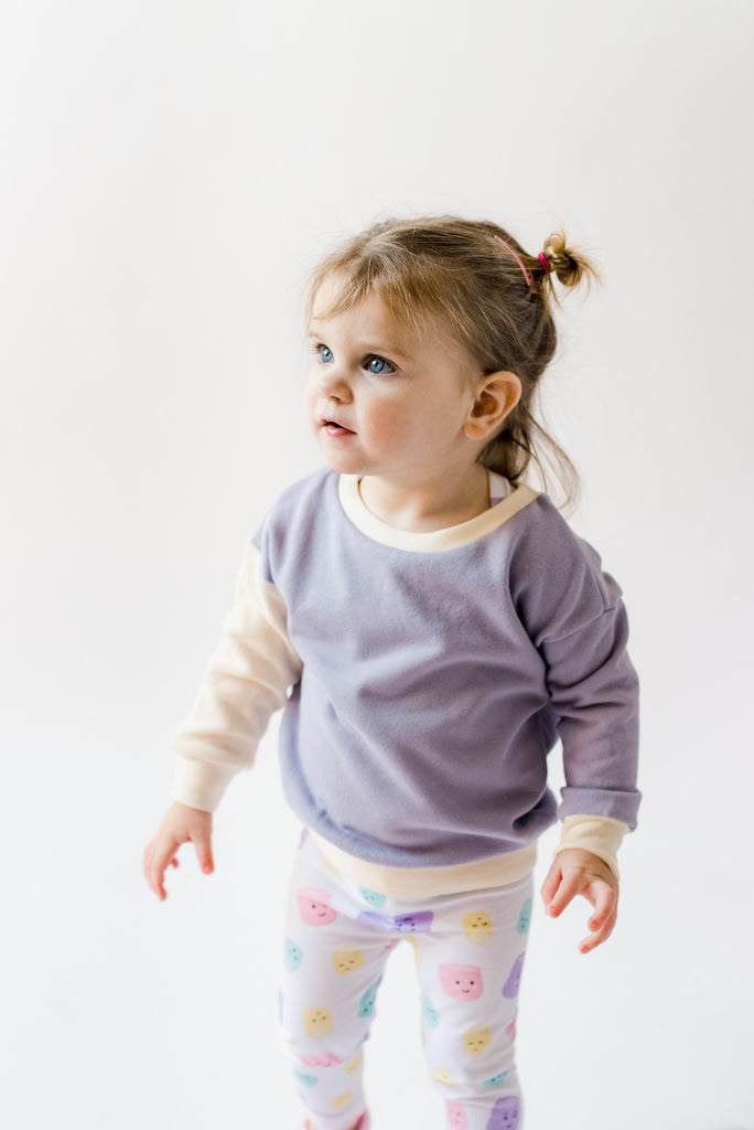 Oversized Asymmetrical Baby Sweater Purple