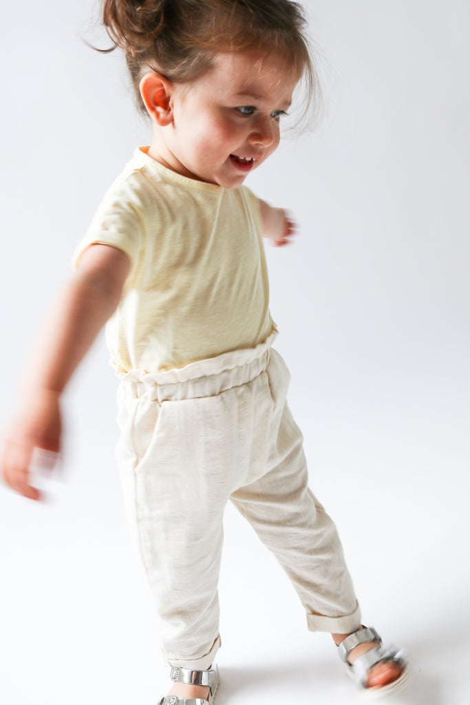 Natural Limited Edition High-waisted Baby Trousers
