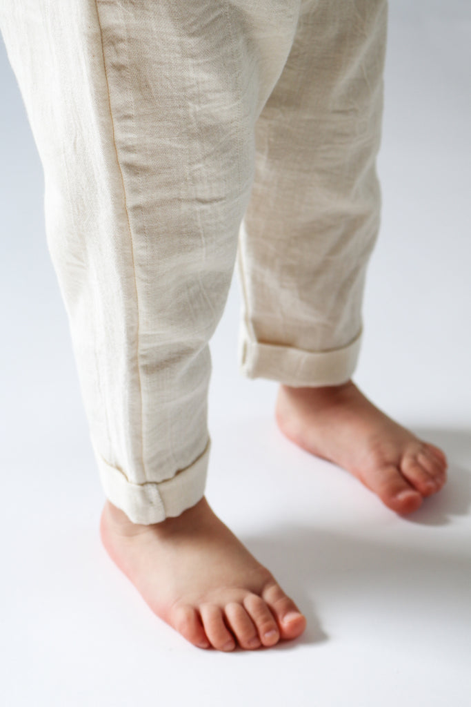 Natural Limited Edition High-waisted Baby Trousers